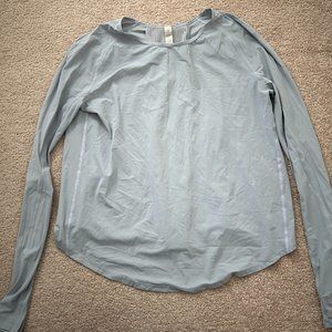 COPY - Lululemon Long sleeve Womens size 4 light blue colour with open ruffles …